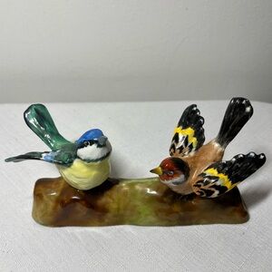 Vintage Crown Staffordshire JT Jones Tom Tit and Finch Bird Figurine. Bone China